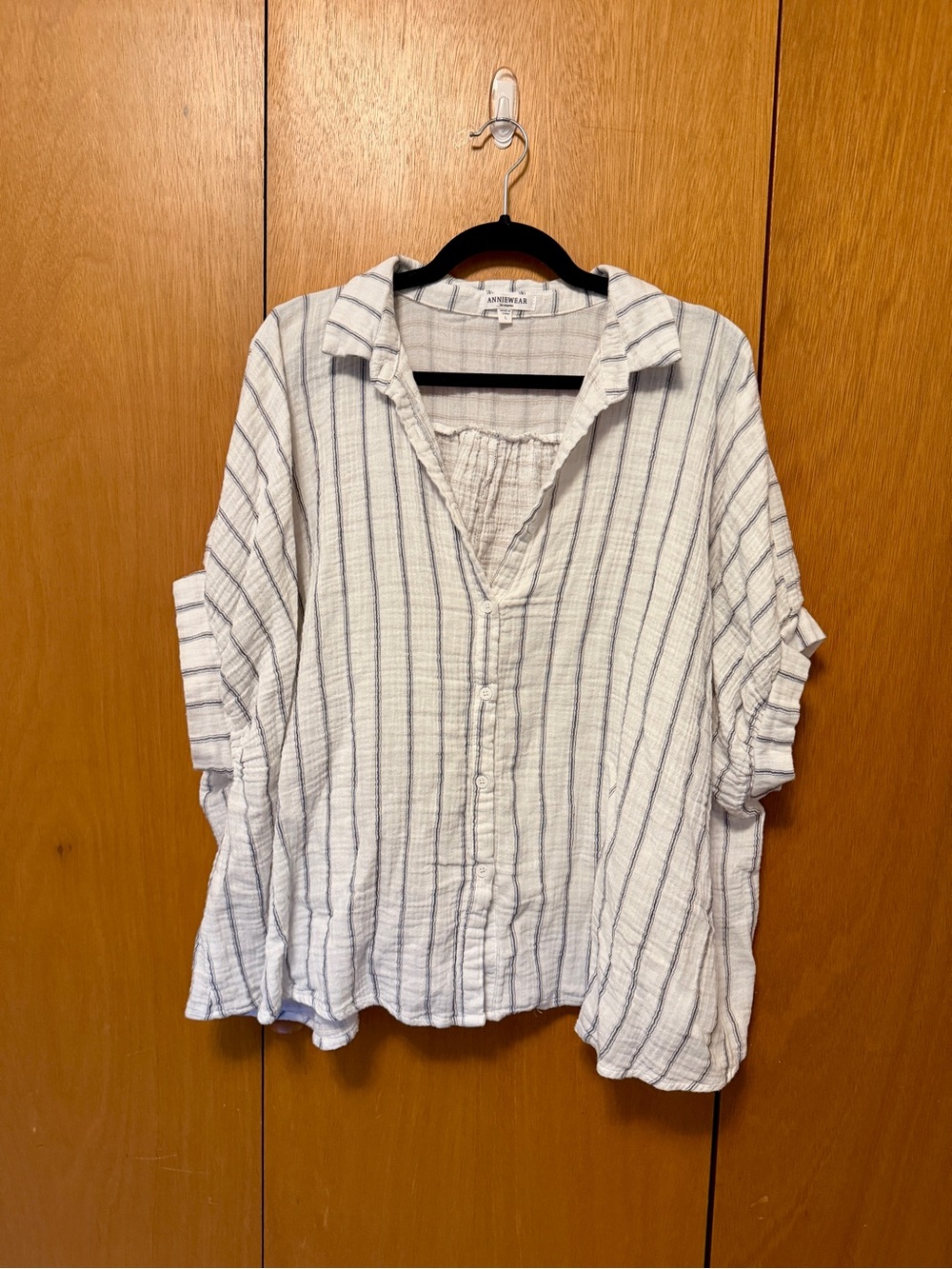 Beckham Oversized Striped Button Down Top